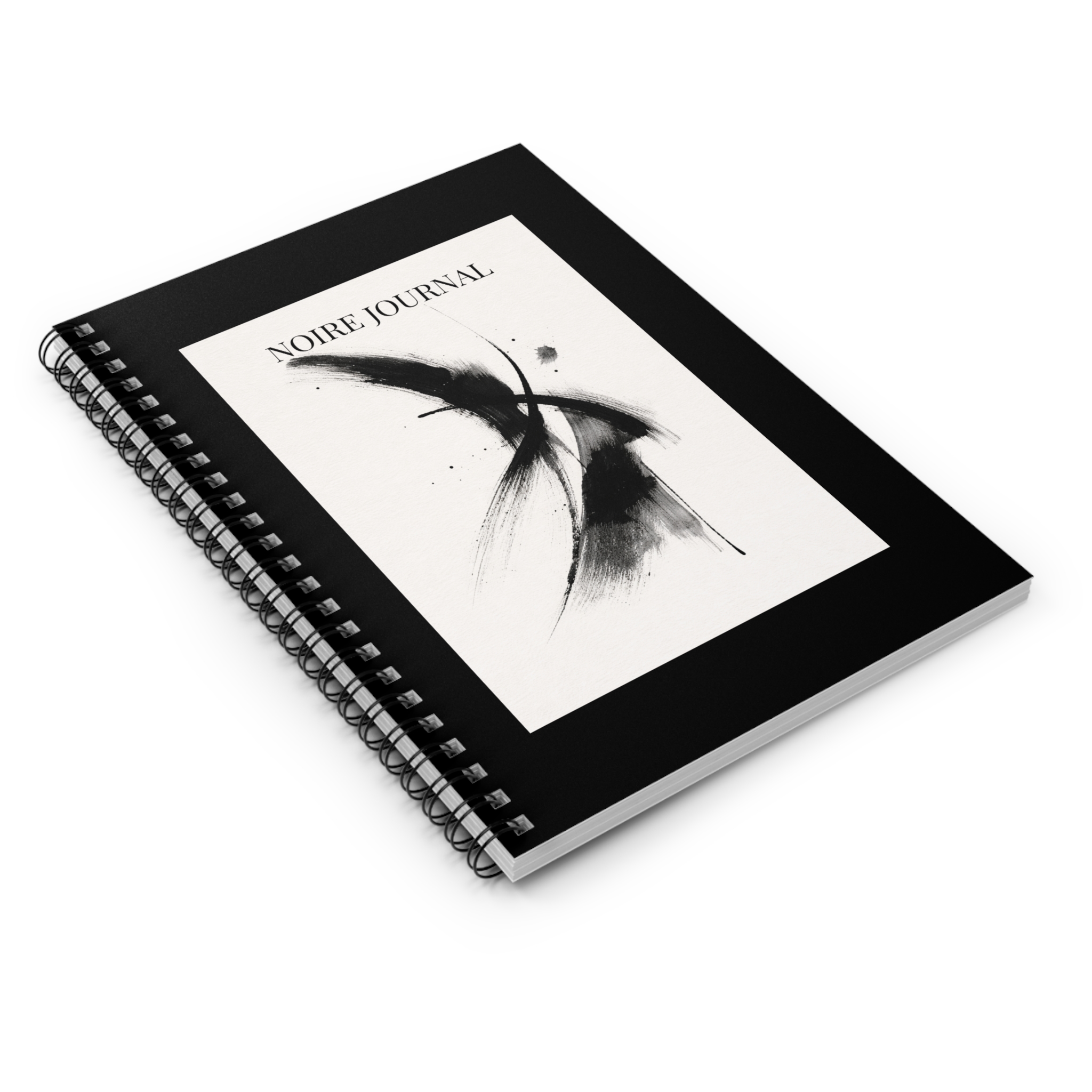 Noire Journal Spiral Notebook — Black Abstract Notebook - Image 3