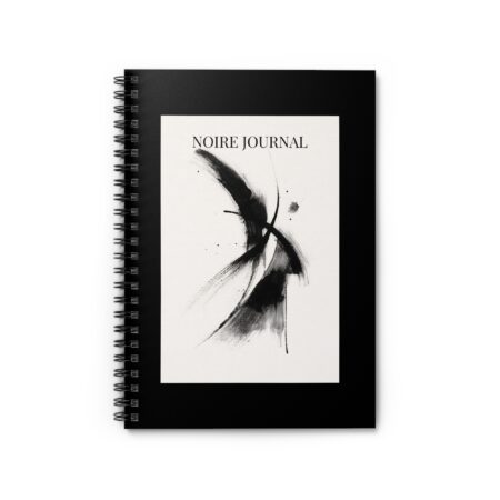 Noire Journal Spiral Notebook — Black Abstract Notebook