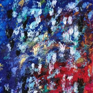 Blue/ red abstract painting