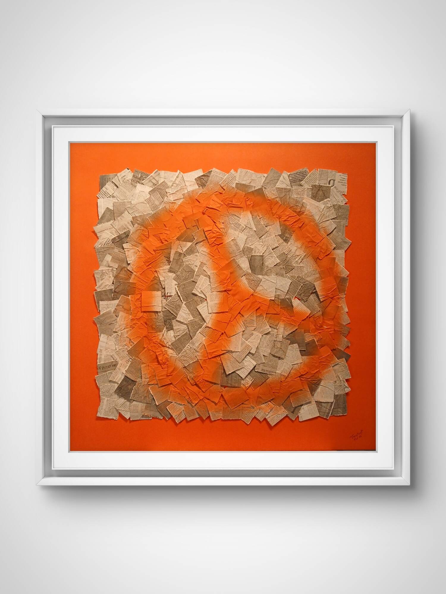 Brigitte Verstuyft-Fuck la politique-collage based constructed from fragments of newspapers, artwork