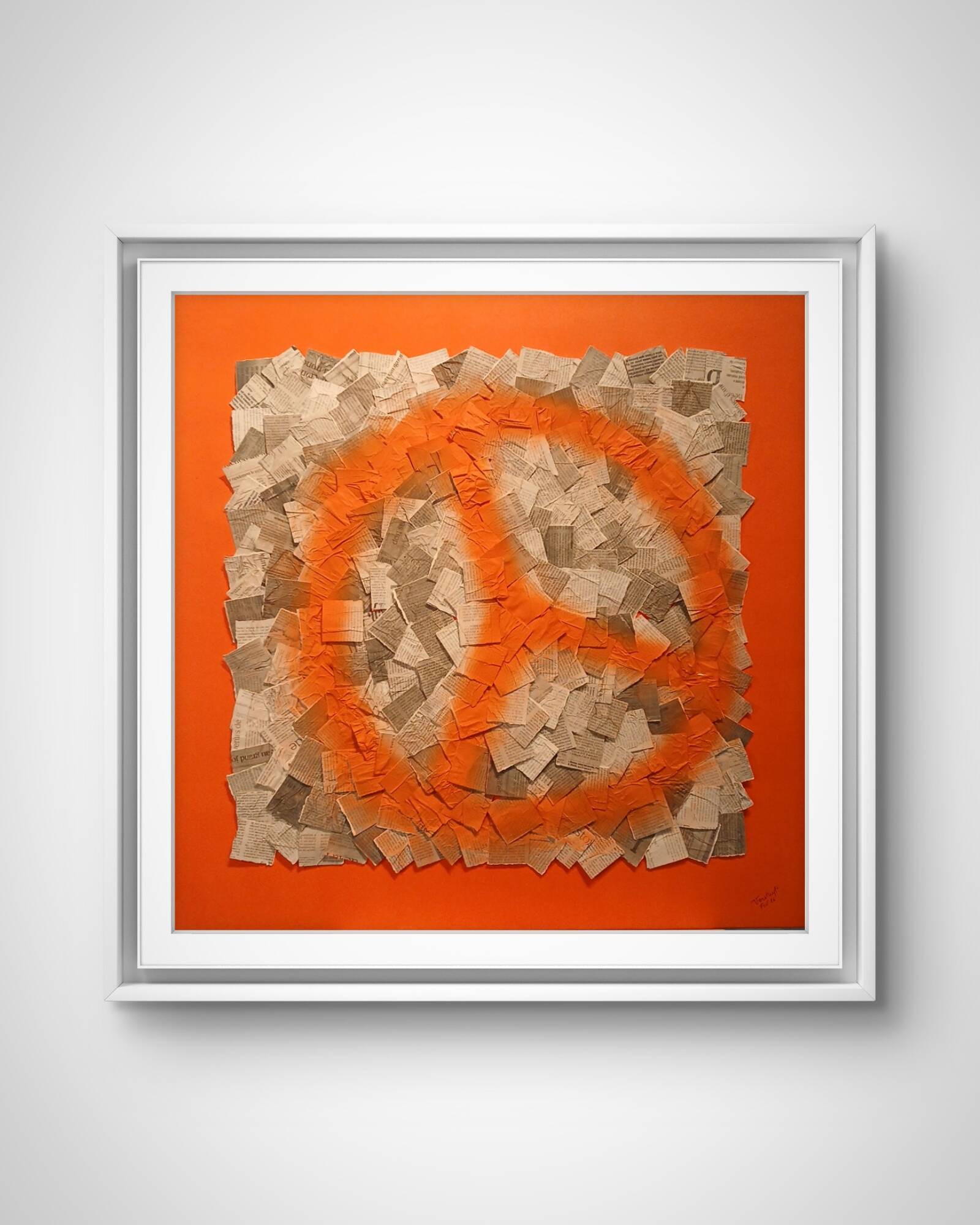 Brigitte Verstuyft-Fuck la politique-collage based constructed from fragments of newspapers, artwork