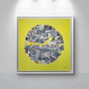 Brigitte Verstuyft - Le cadran disloqué collage painting