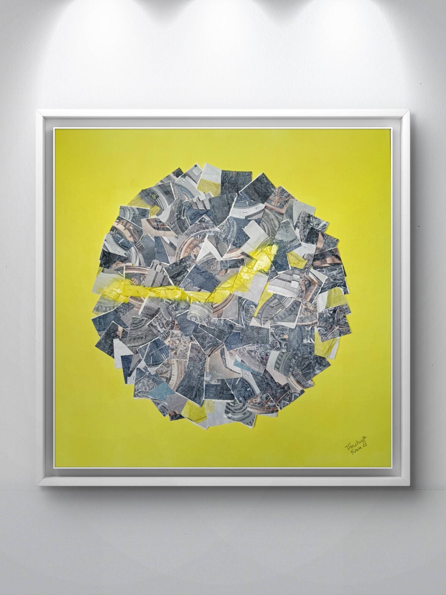 Brigitte Verstuyft - Le cadran disloqué collage painting