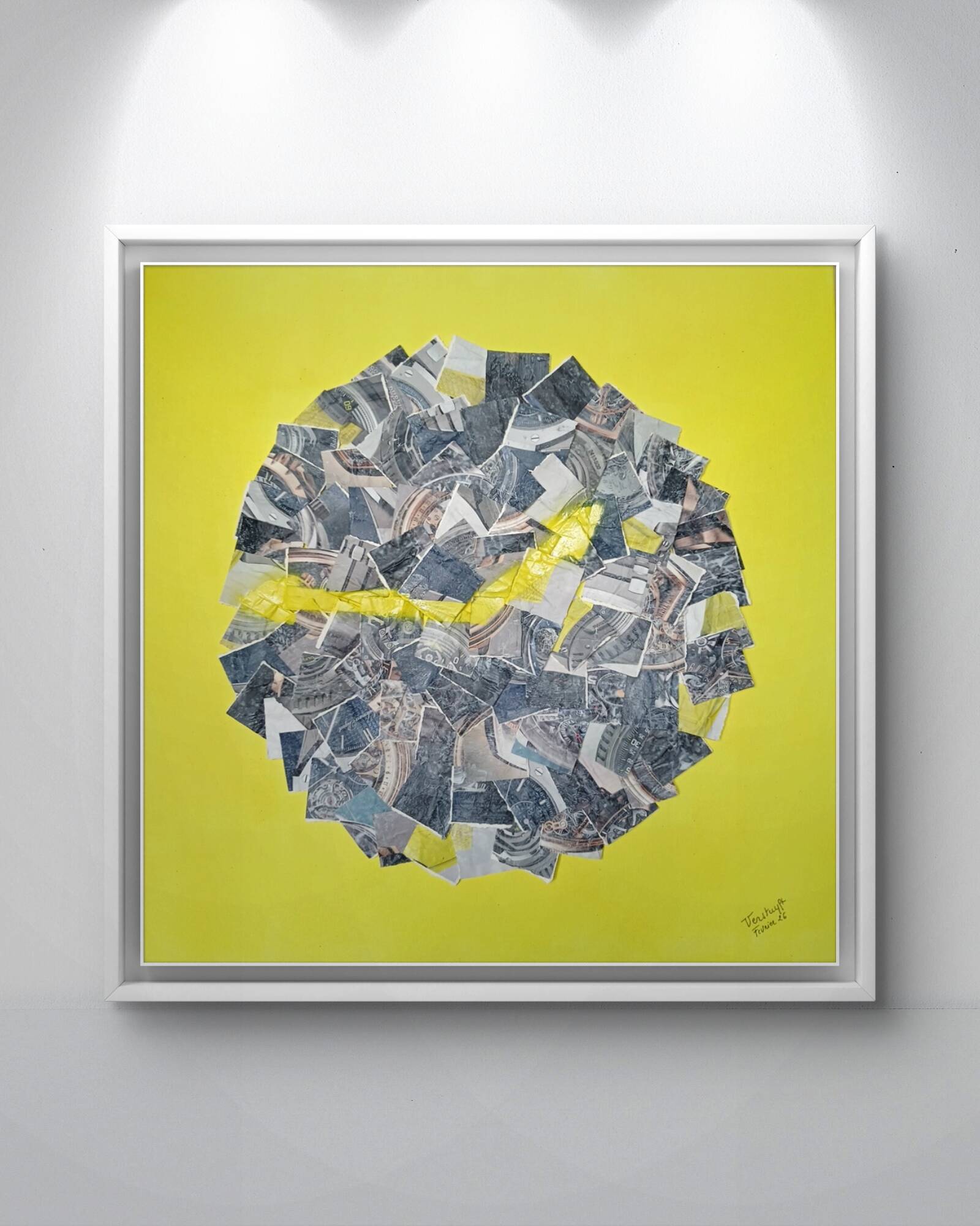 Brigitte Verstuyft - Le cadran disloqué collage painting