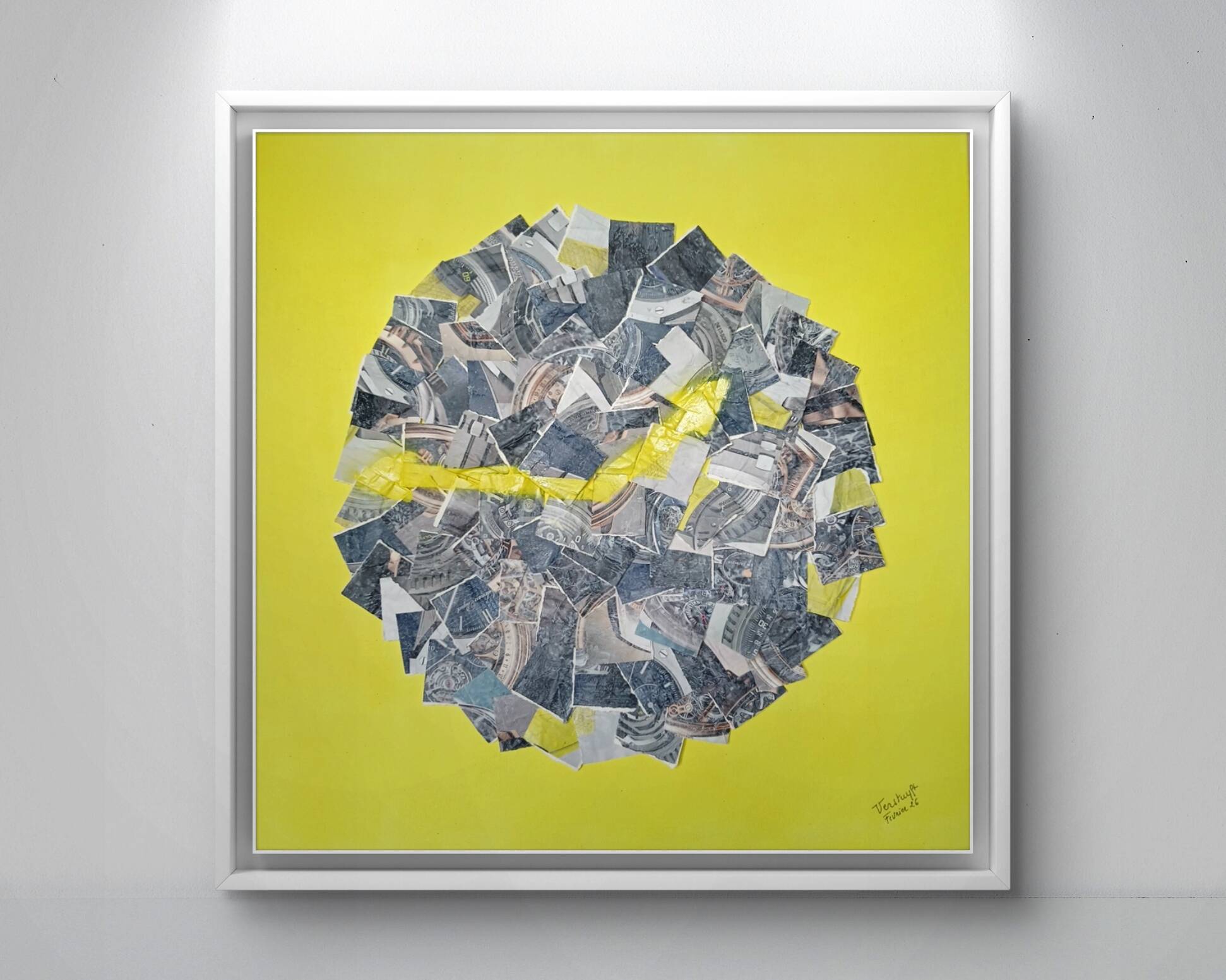 Brigitte Verstuyft - Le cadran disloqué collage painting