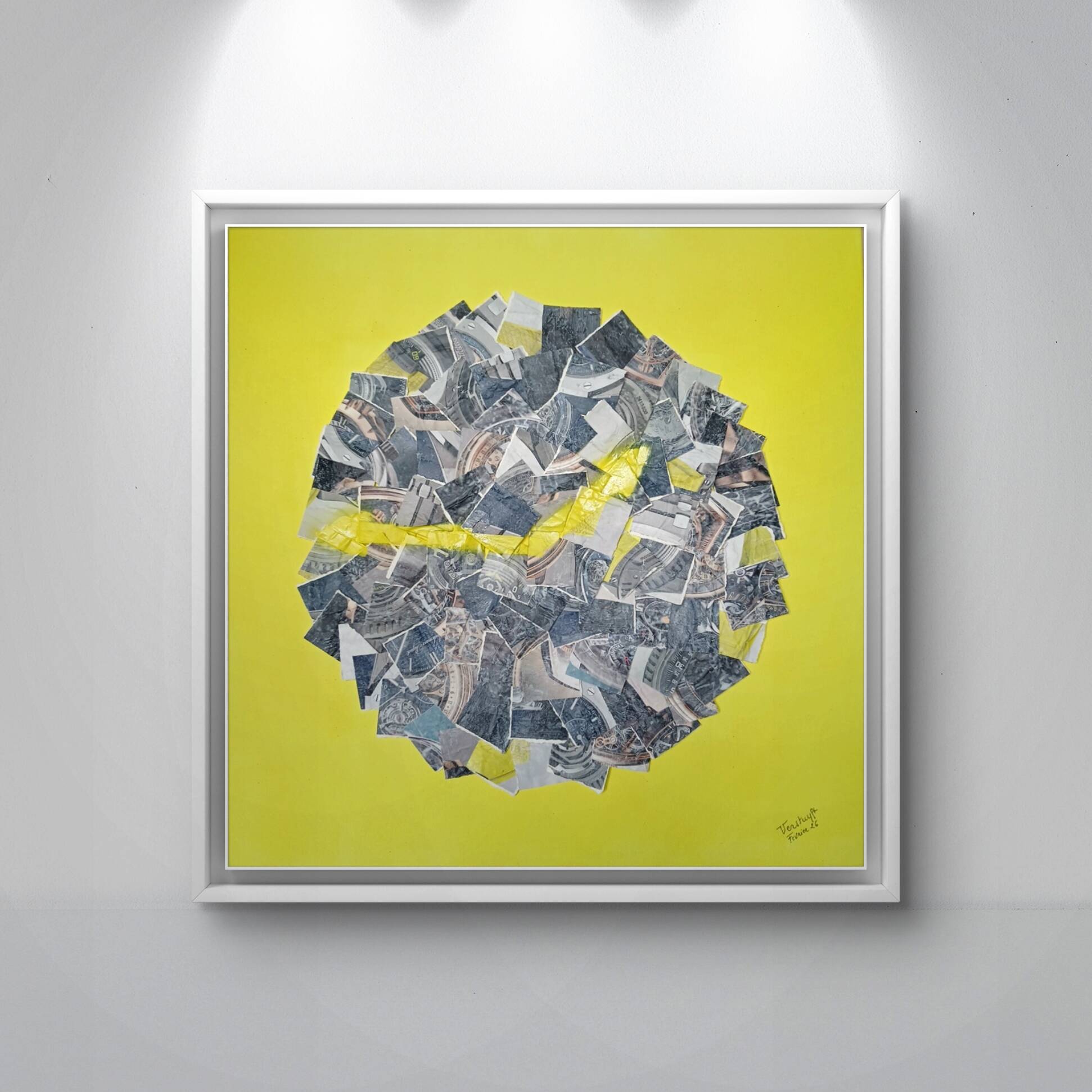 Brigitte Verstuyft - Le cadran disloqué collage painting